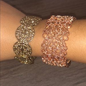 Two Bracelets - Gold and Rose Gold (not real)